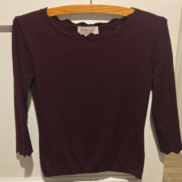 Philosophy Sweaters - Philosophy Rich Burgundy Knit Top